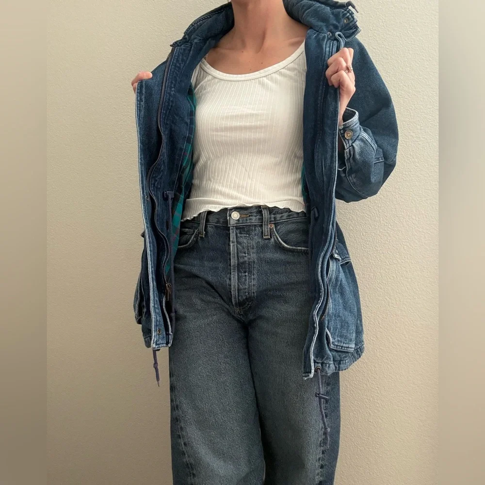 Vintage Pacific Trails Flannel Lined Denim Coat - Picture 4 of 8